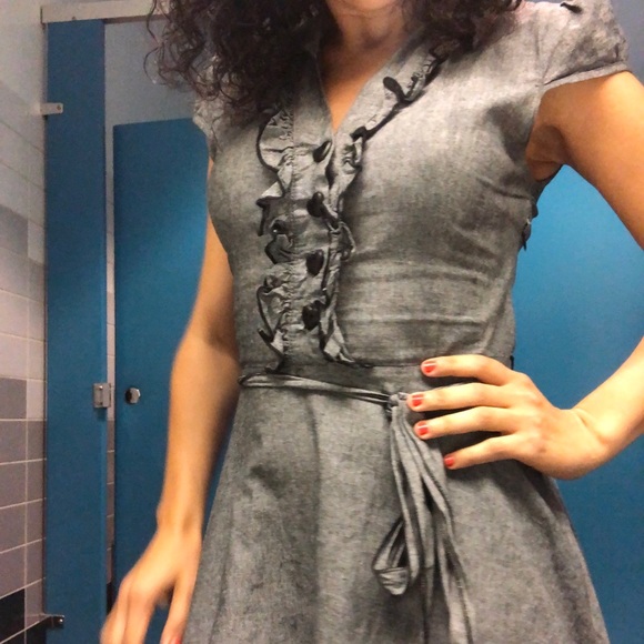 Modcloth Gray Vintage Dress, SMALL - Picture 5 of 6